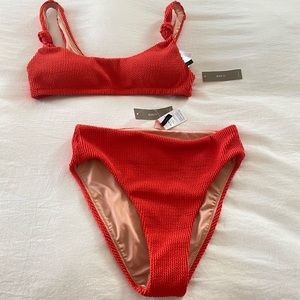 NWT JCrew Scrunchie Knotted Scoopneck High Rise Bikini S/M